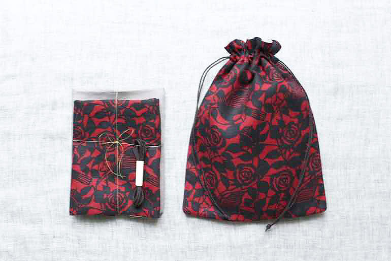 薔薇と鳩でつくる巾着セット